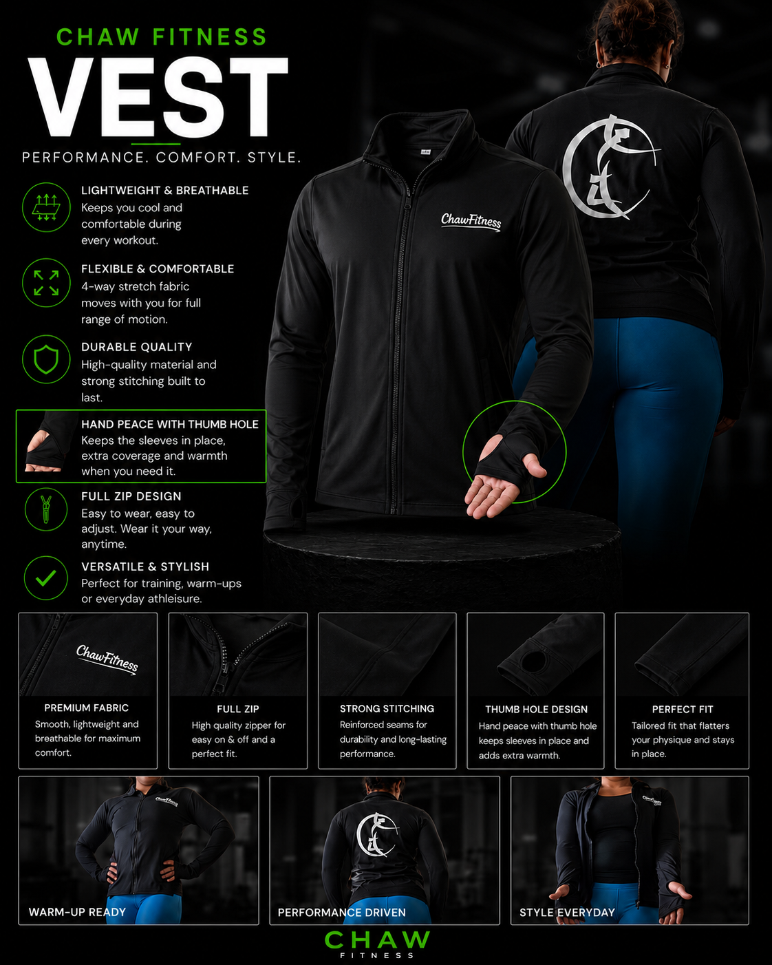 ChawFitness vest - zwart